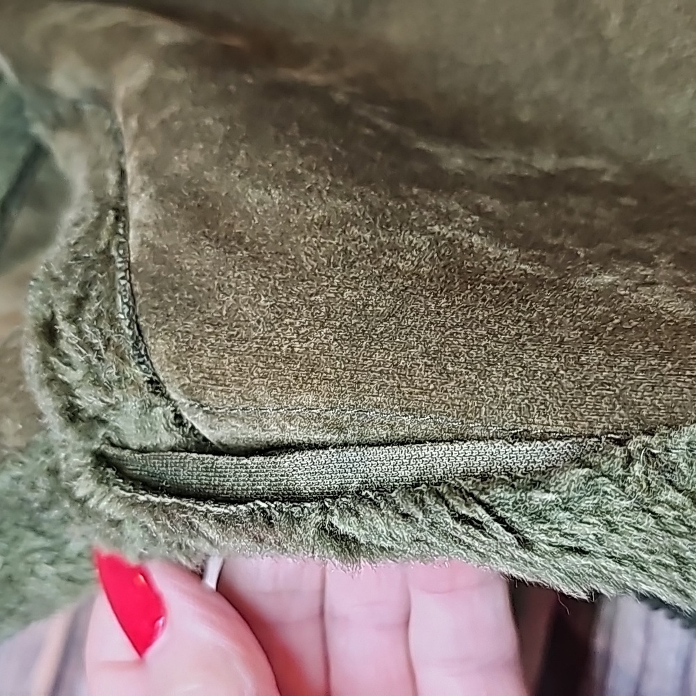 EFFECI ARMY GREEN VALOR AND FAUX FUR SHORT JACKET - Picture 12 of 15
